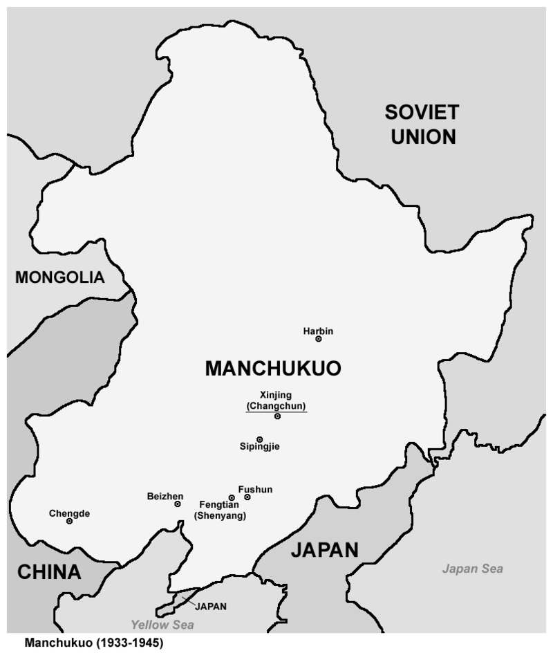 当時の満洲国地図